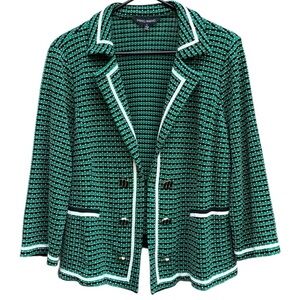 EUC Ming Wang Sweater Green Black Plaid
Size Large